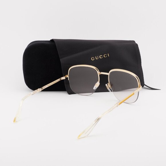 Gucci GG0777S 001 Square Sunglasses - Gold/Transparent - Picture 7 of 9